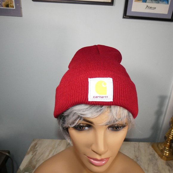 CARHARTT Knit Cap Beanie Dark Red - Picture 3 of 8